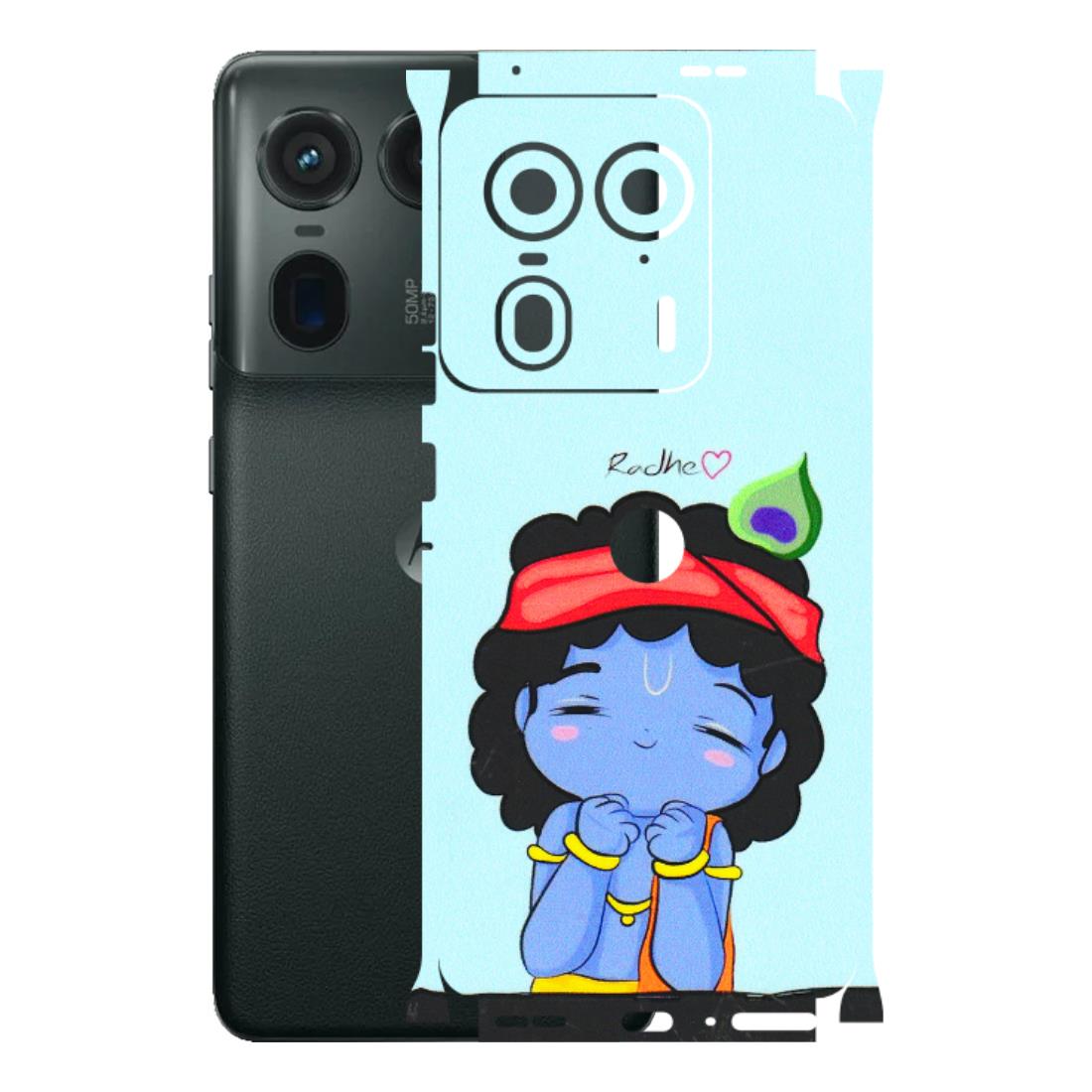 Motorola Phone Skins (All Models) - Radhe Radhe Cute Toon - 3D Embossed Finish (L-05) Motorola Edge 50 Ultra (5G)