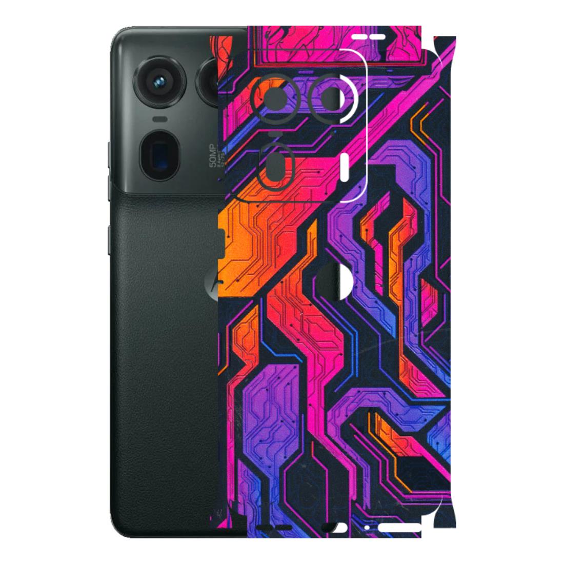 Motorola Phone Skins (All Models) - Tech Circuits Futuristic - 3D Embossed Finish (L-07) Motorola Edge 50 Ultra (5G)