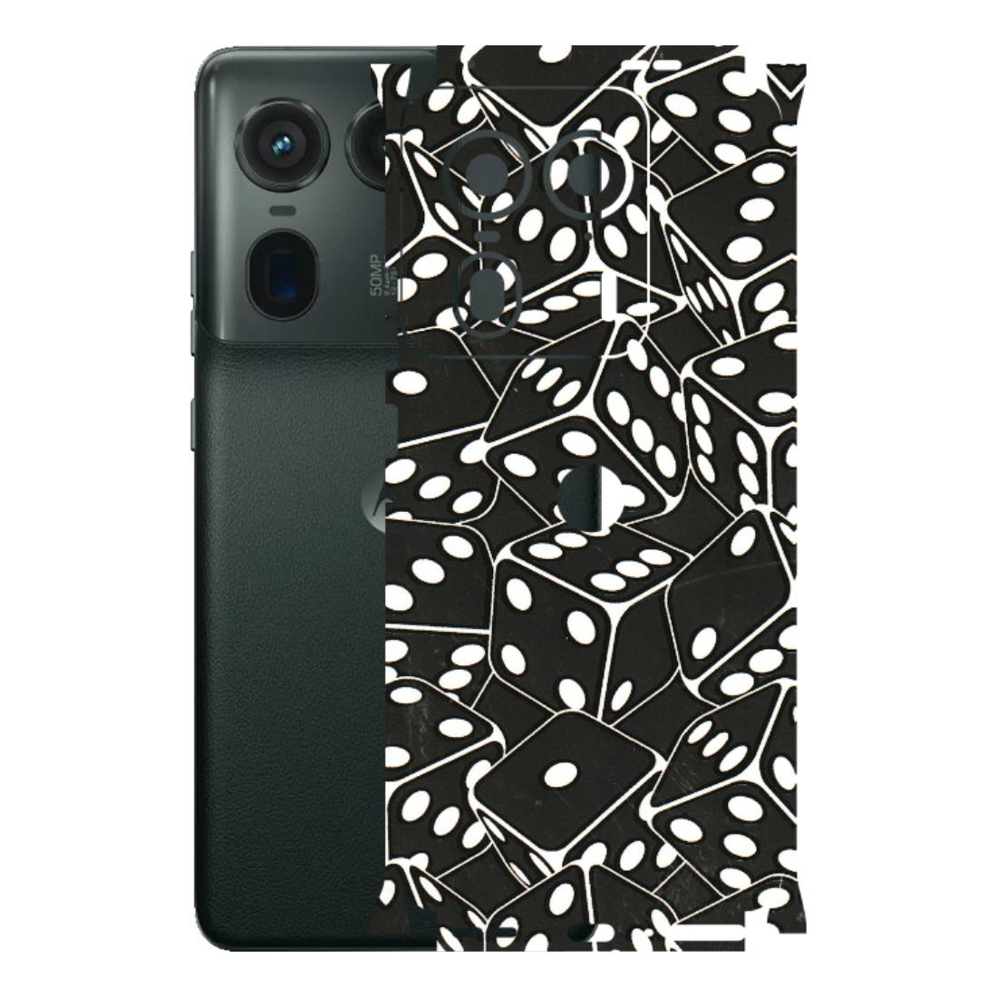Motorola Phone Skins (All Models) - Big Black Dices - 3D Embossed Finish (L-106) Motorola Edge 50 Ultra (5G)