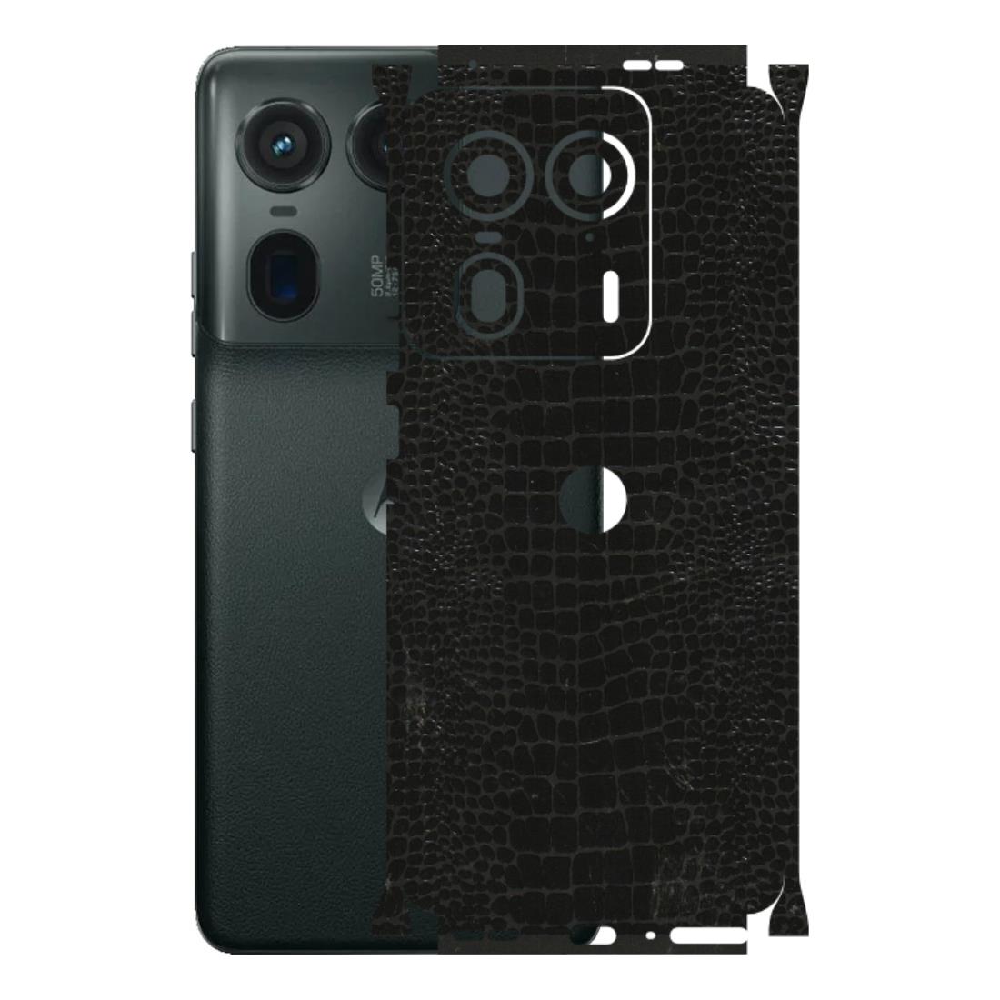 Motorola Phone Skins (All Models) - Snake Leather Black - 3D Embossed Finish (L-107) Motorola Edge 50 Ultra (5G)