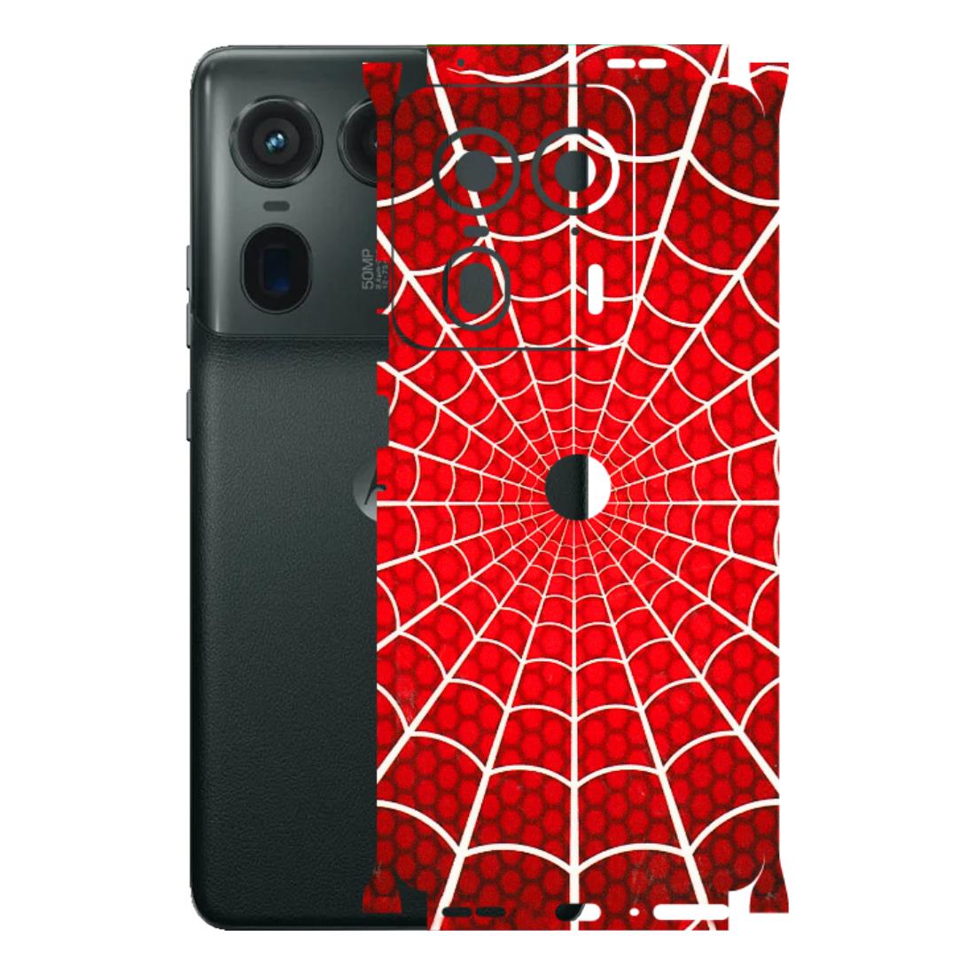 Motorola Phone Skins (All Models) - Classic Spidey Web - 3D Embossed Finish (L-115) Motorola Edge 50 Ultra (5G)