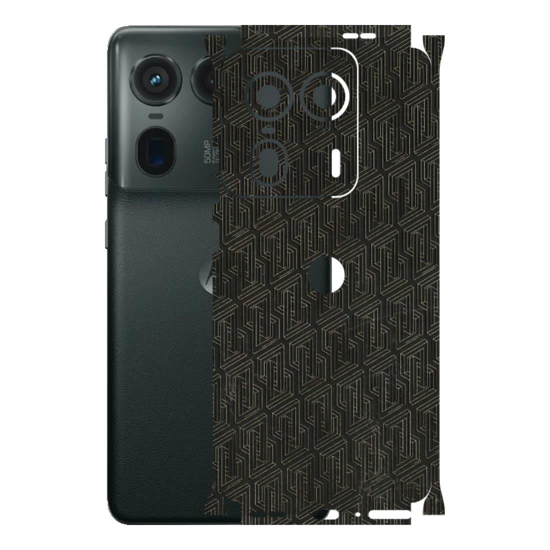 Motorola Phone Skins (All Models) - Black Abstract Pattern - 3D Embossed Finish (L-117) Motorola Edge 50 Ultra (5G)