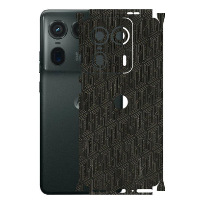 Motorola Phone Skins (All Models) - Black Abstract Pattern - 3D Embossed Finish (L-117) Motorola Edge 50 Ultra (5G)