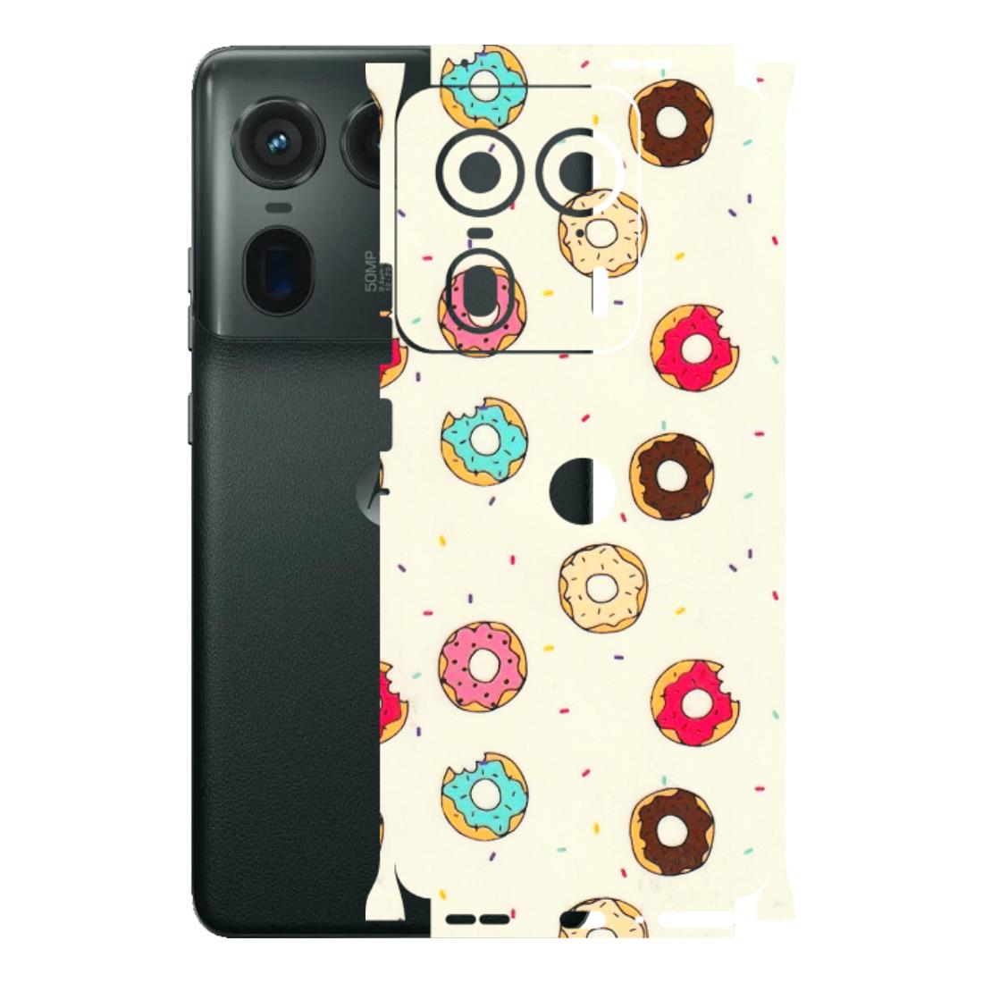 Motorola Phone Skins (All Models) - Mini Donuts Doodle Art - 3D Embossed Finish (L-122) Motorola Edge 50 Ultra (5G)
