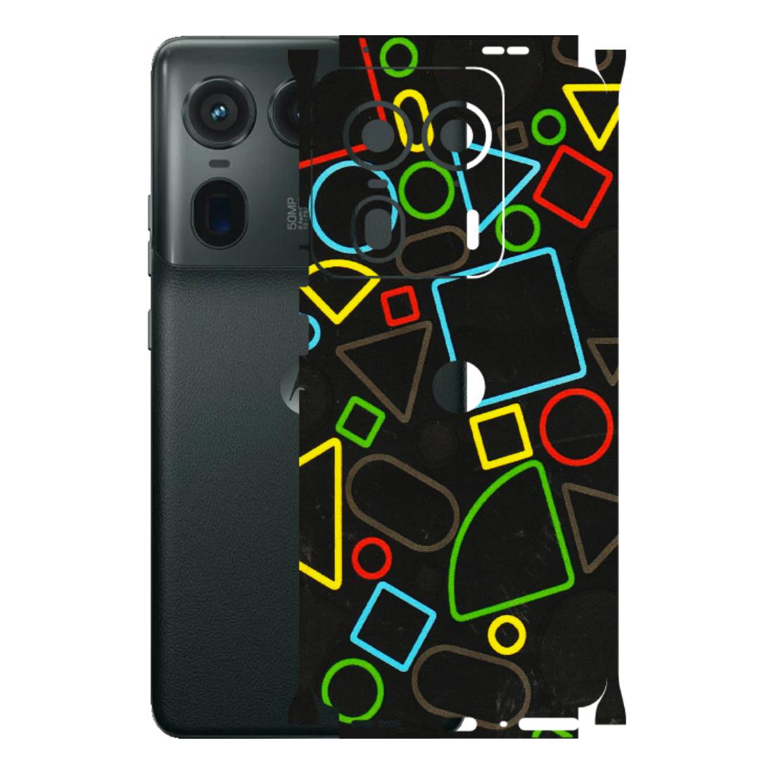 Motorola Phone Skins (All Models) - Black Shapes - 3D Embossed Finish (L-131) Motorola Edge 50 Ultra (5G)