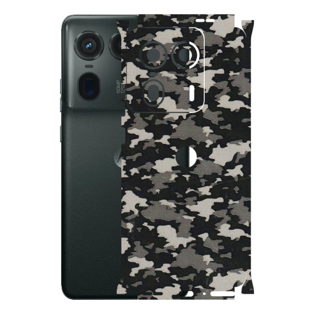 Motorola Phone Skins (All Models) - Black/Grey Camoflaunge - 3D Embossed Finish (L-142) Motorola Edge 50 Ultra (5G)
