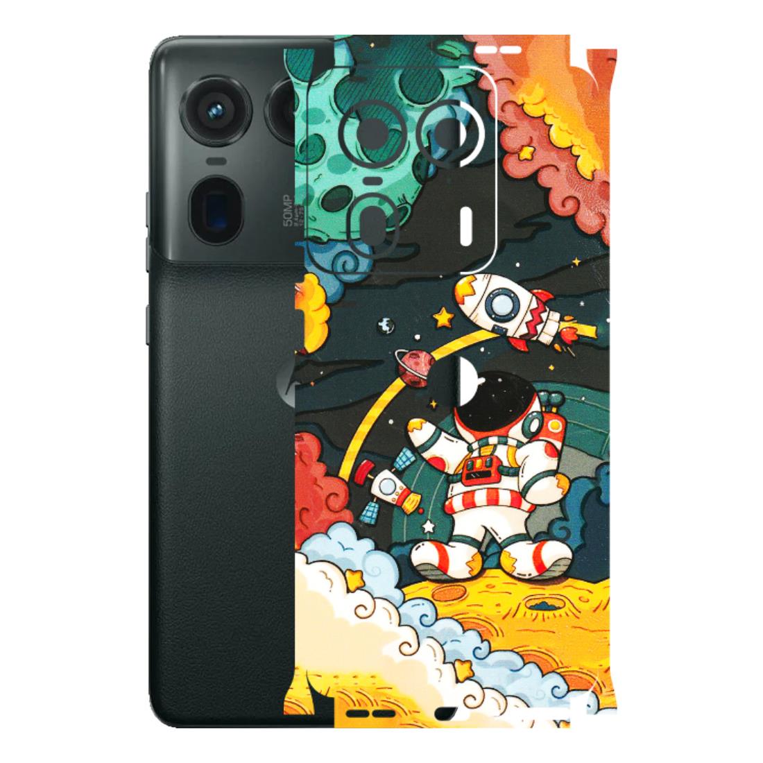 Motorola Phone Skins (All Models) - Astronauts & Spaceship - 3D Embossed Finish (L-145) Motorola Edge 50 Ultra (5G)