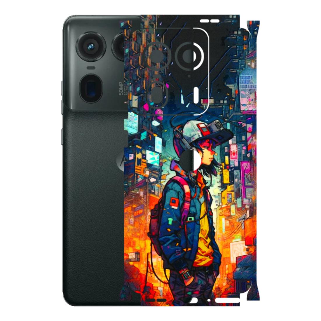 Motorola Phone Skins (All Models) - Street Anime Guy - 3D Embossed Finish (L-158) Motorola Edge 50 Ultra (5G)