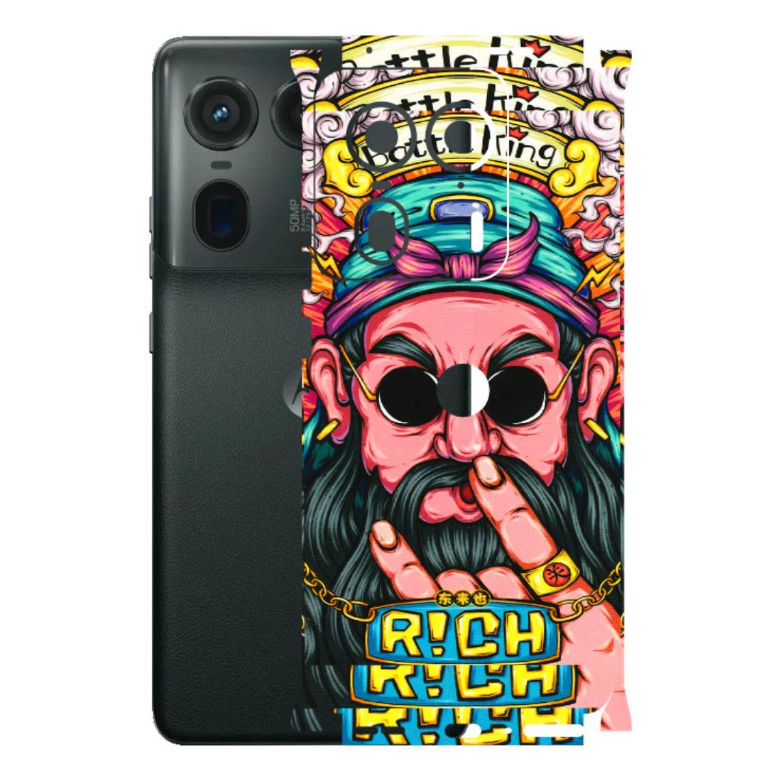 Motorola Phone Skins (All Models) - Battle King Dude Face - 3D Embossed Finish (L-178) Motorola Edge 50 Ultra (5G)