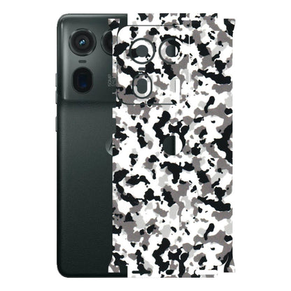 Motorola Phone Skins (All Models) - White Black Camouflage - 3D Embossed Finish (L-18) Motorola Edge 50 Ultra (5G)
