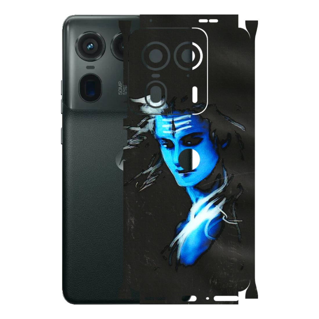 Motorola Phone Skins (All Models) - Har Har Mahadev Blue/Black - 3D Embossed Finish (L-185) Motorola Edge 50 Ultra (5G)