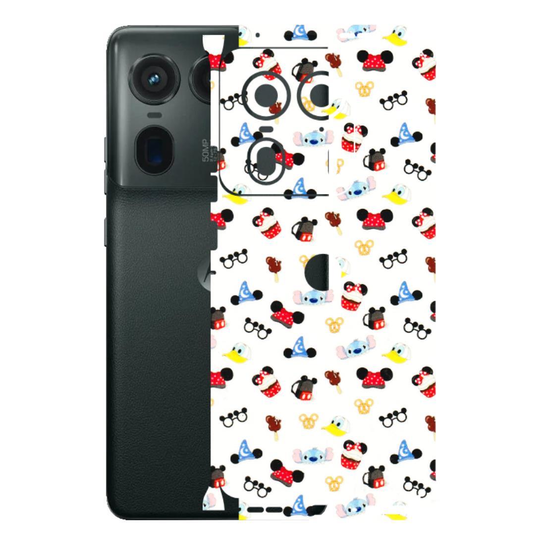 Motorola Phone Skins (All Models) - Minnie Mouse & Donald Doodles s - 3D Embossed Finish (L-194) Motorola Edge 50 Ultra (5G)