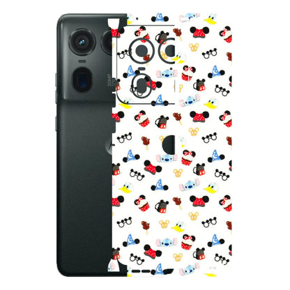 Motorola Phone Skins (All Models) - Minnie Mouse & Donald Doodles s - 3D Embossed Finish (L-194) Motorola Edge 50 Ultra (5G)