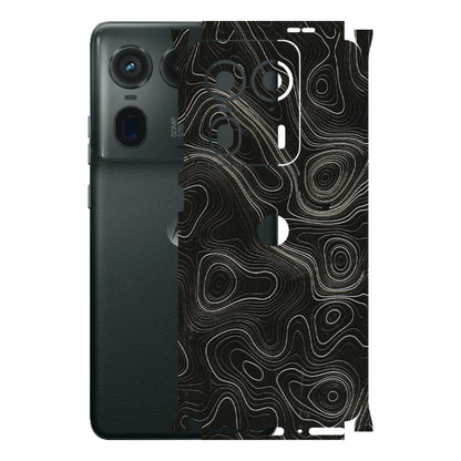 Motorola Phone Skins (All Models) - Black Swirl - 3D Embossed Finish (L-196) Motorola Edge 50 Ultra (5G)