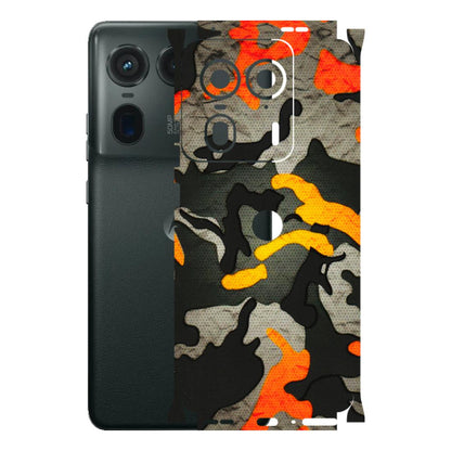 Motorola Phone Skins (All Models) - Orange Camouflage - 3D Embossed Finish (L-204) Motorola Edge 50 Ultra (5G)