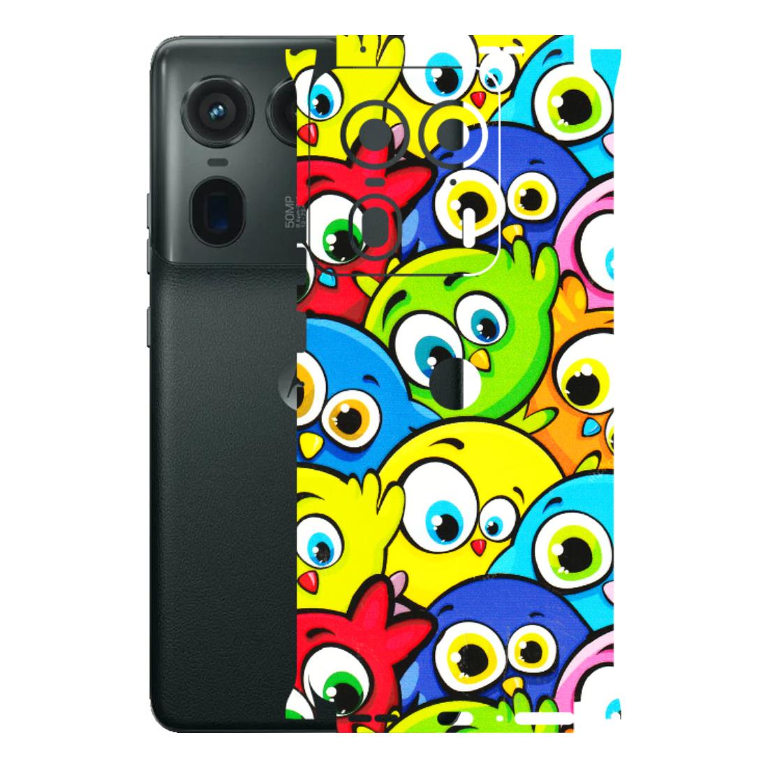 Motorola Phone Skins (All Models) - Cute Fluffy Birds - 3D Embossed Finish (L-213) Motorola Edge 50 Ultra (5G)