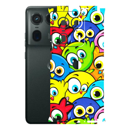 Motorola Phone Skins (All Models) - Cute Fluffy Birds - 3D Embossed Finish (L-213) Motorola Edge 50 Ultra (5G)