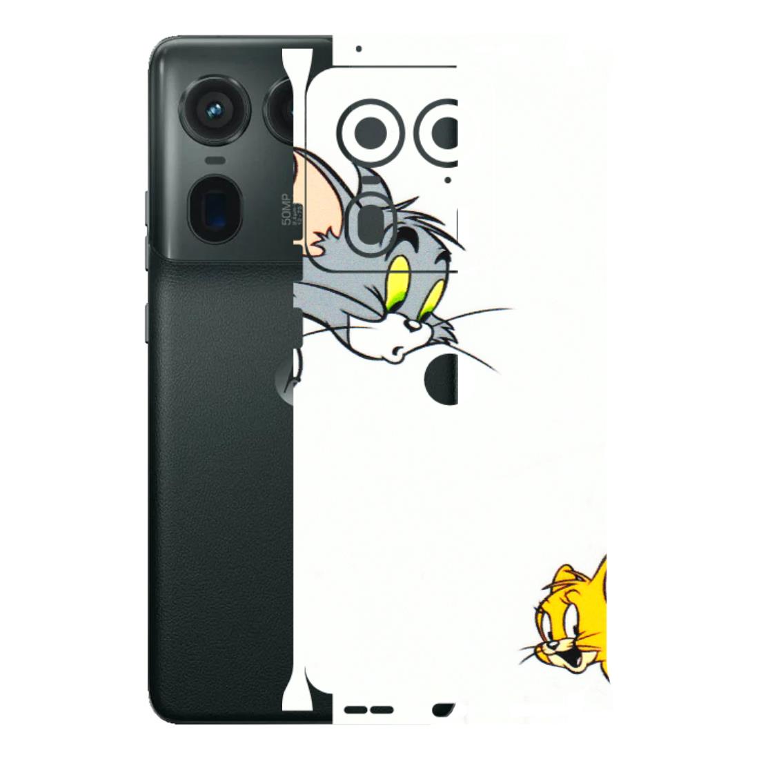 Motorola Phone Skins (All Models) - Cute Tom And Jerry - 3D Embossed Finish (L-220) Motorola Edge 50 Ultra (5G)