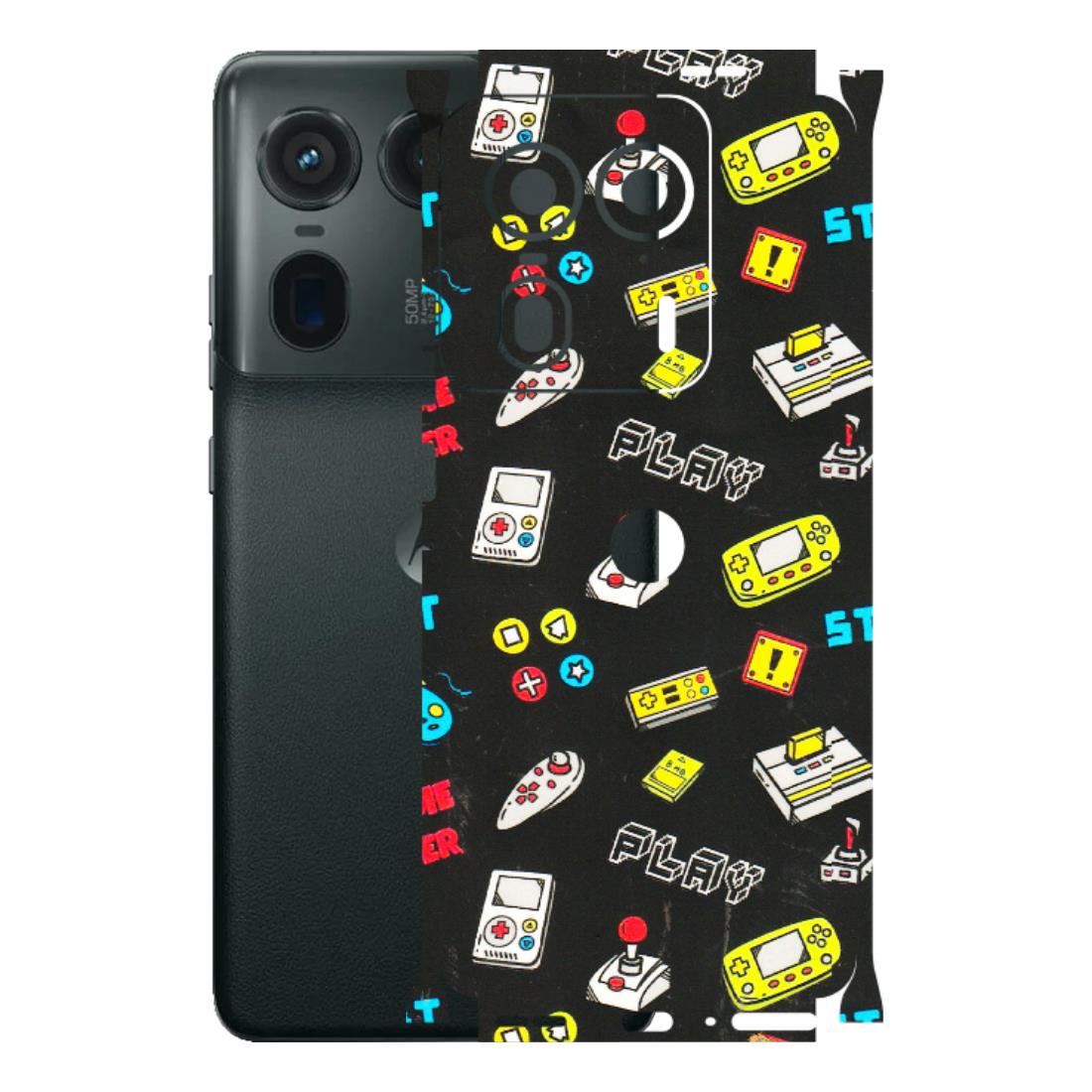 Motorola Phone Skins (All Models) - Gaming Doodles - 3D Embossed Finish (L-224) Motorola Edge 50 Ultra (5G)