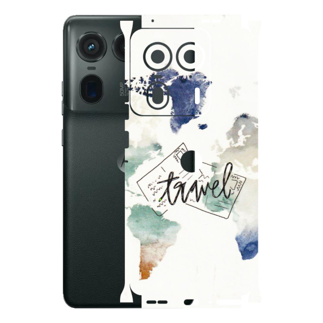 Motorola Phone Skins (All Models) - Travel The World - 3D Embossed Finish (L-232) Motorola Edge 50 Ultra (5G)