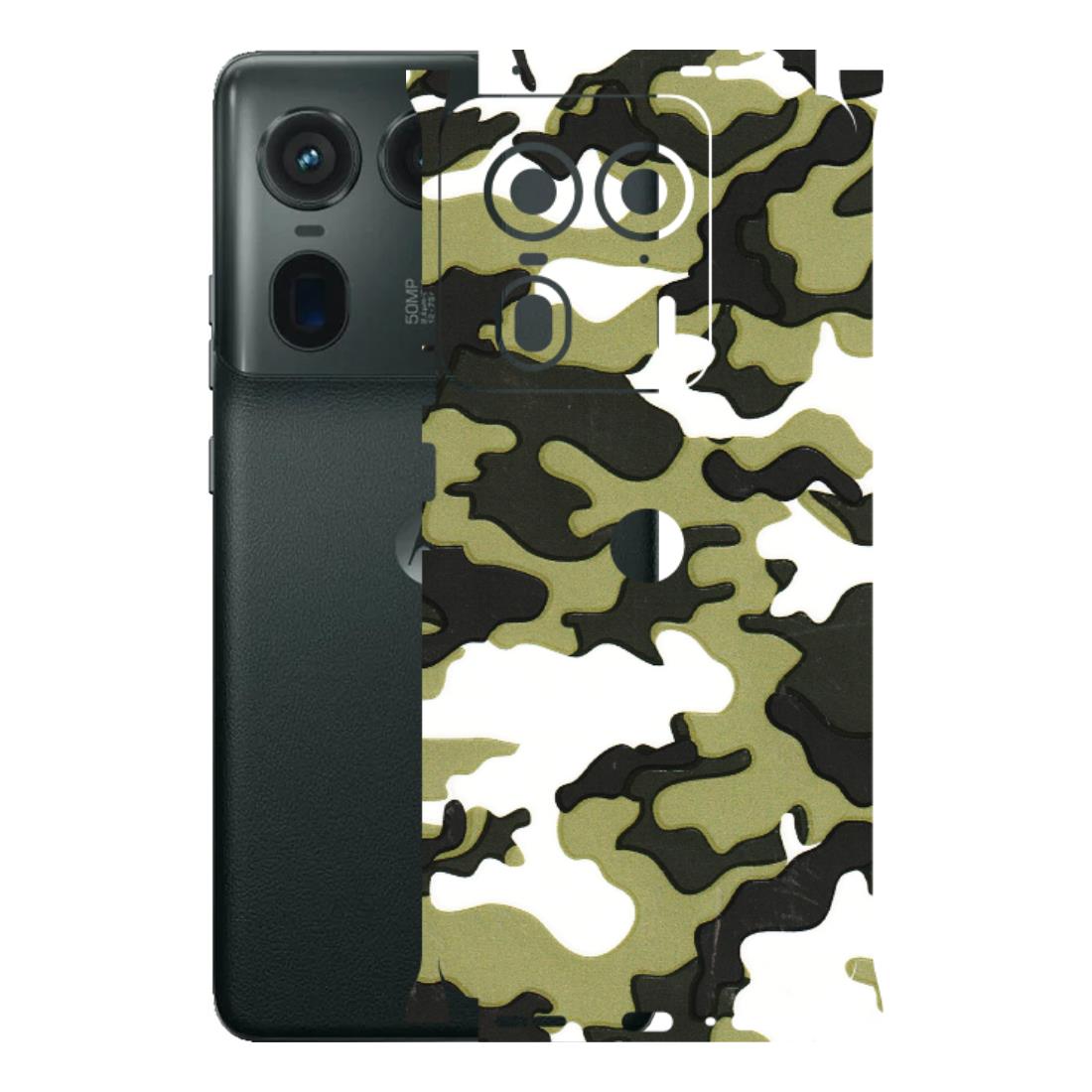 Motorola Phone Skins (All Models) - Camouflages White And Green - 3D Embossed Finish (L-243) Motorola Edge 50 Ultra (5G)