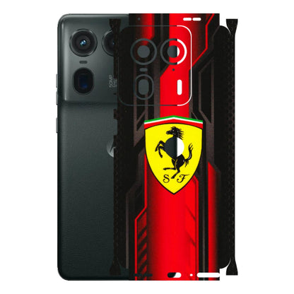 Motorola Phone Skins (All Models) - Black Ferrari Logo - 3D Embossed Finish (L-253) Motorola Edge 50 Ultra (5G)