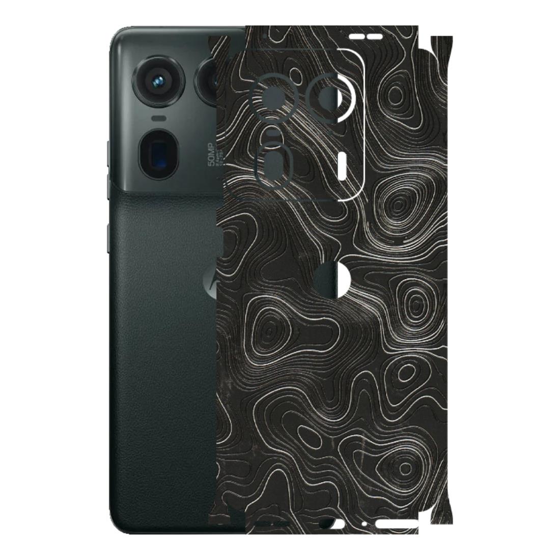 Motorola Phone Skins (All Models) - Abstract White Line Map - 3D Embossed Finish (L-269) Motorola Edge 50 Ultra (5G)