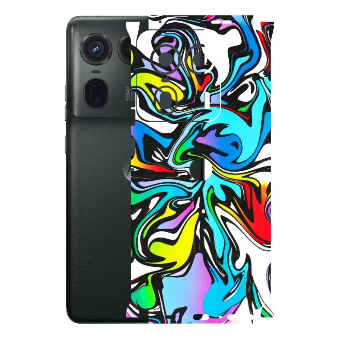 Motorola Phone Skins (All Models) - Abstract Colour Paints - 3D Embossed Finish (L-271) Motorola Edge 50 Ultra (5G)
