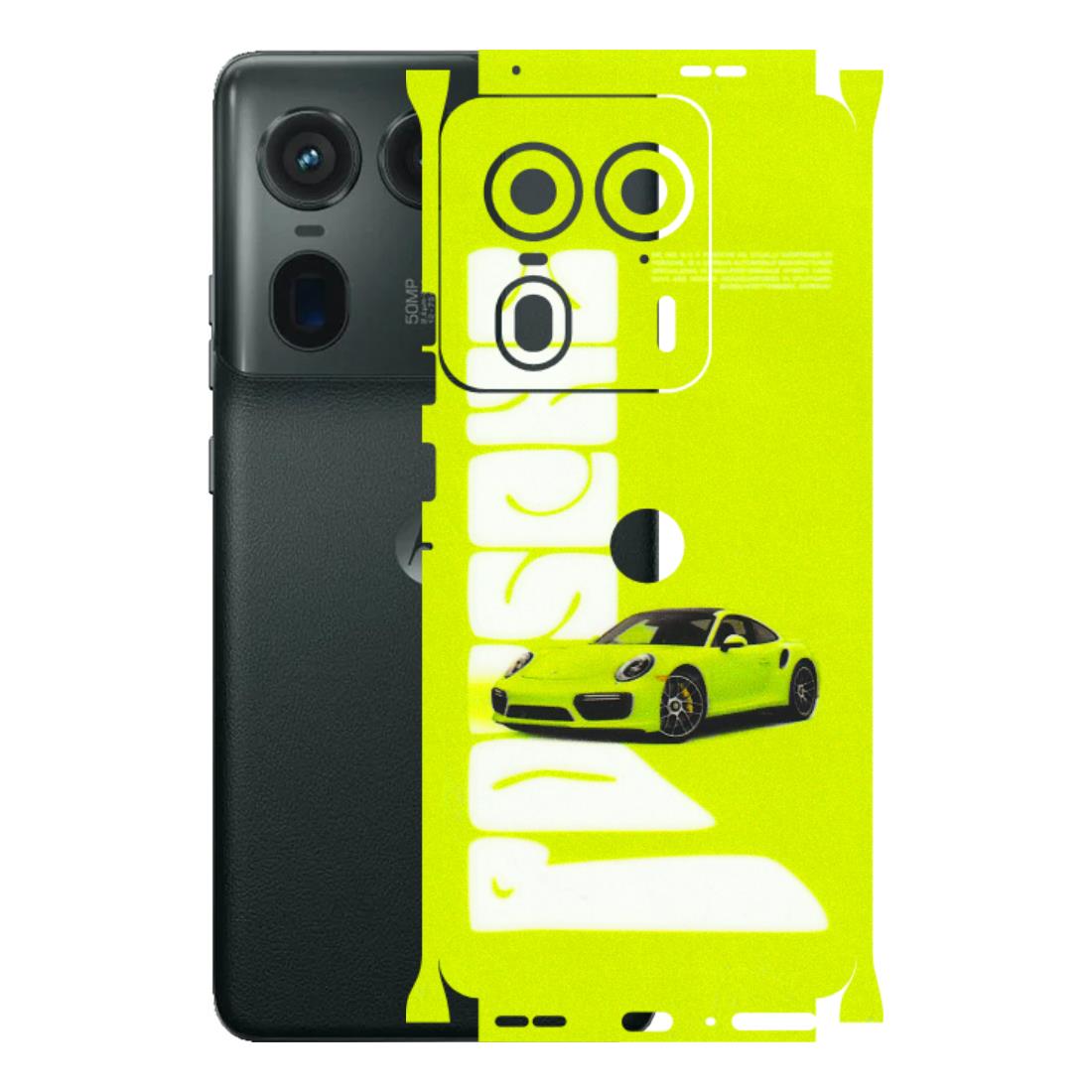 Motorola Phone Skins (All Models) - Lime Green Porche - 3D Embossed Finish (L-30) Motorola Edge 50 Ultra (5G)