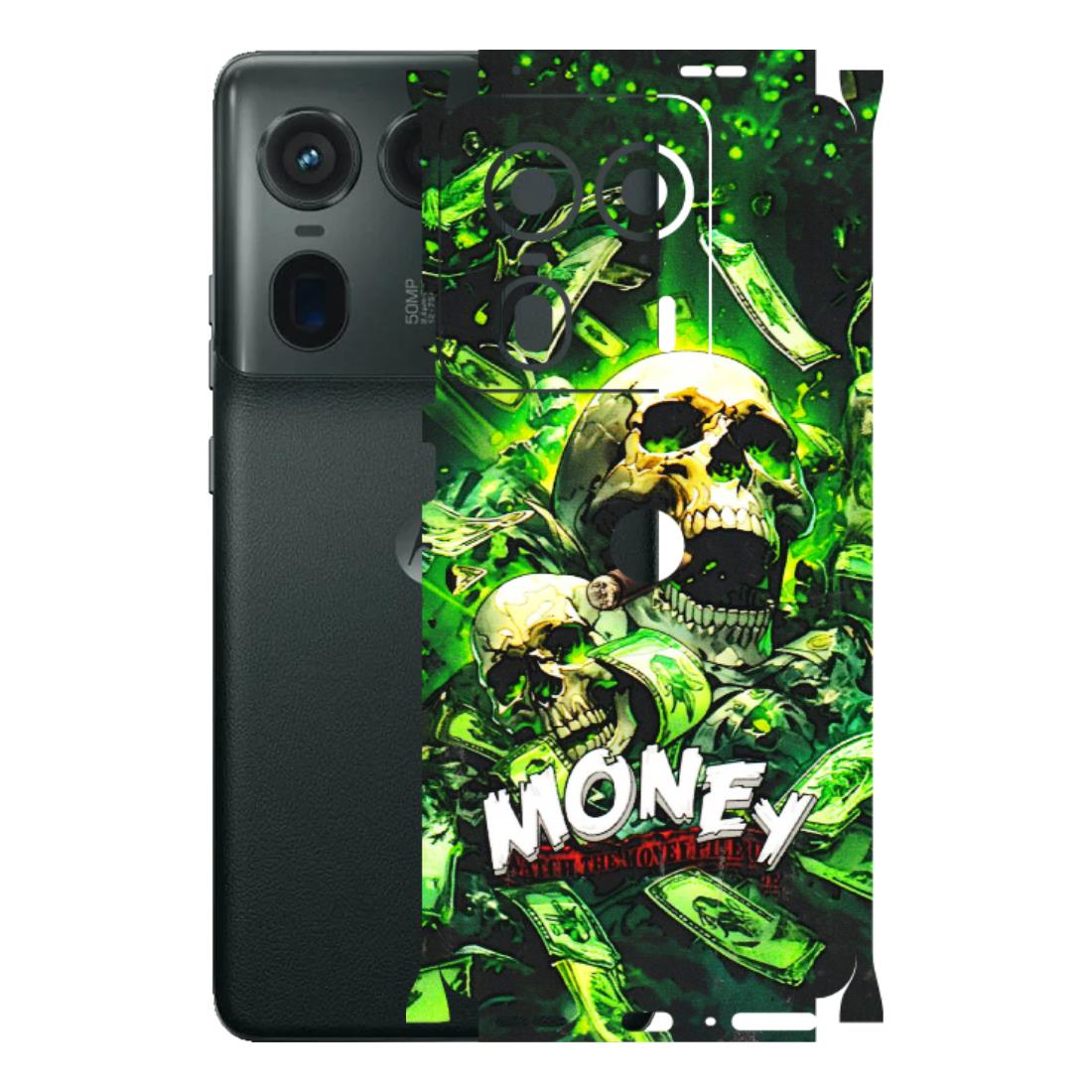 Motorola Phone Skins (All Models) - Skull Money - 3D Embossed Finish (L-303) Motorola Edge 50 Ultra (5G)