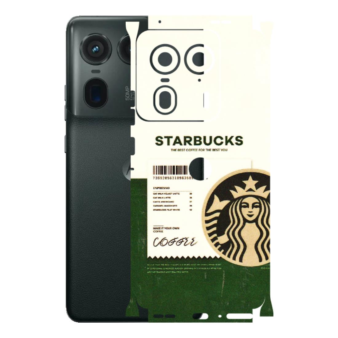 Motorola Phone Skins (All Models) - Starbucks Barcode - 3D Embossed Finish (L-308) Motorola Edge 50 Ultra (5G)