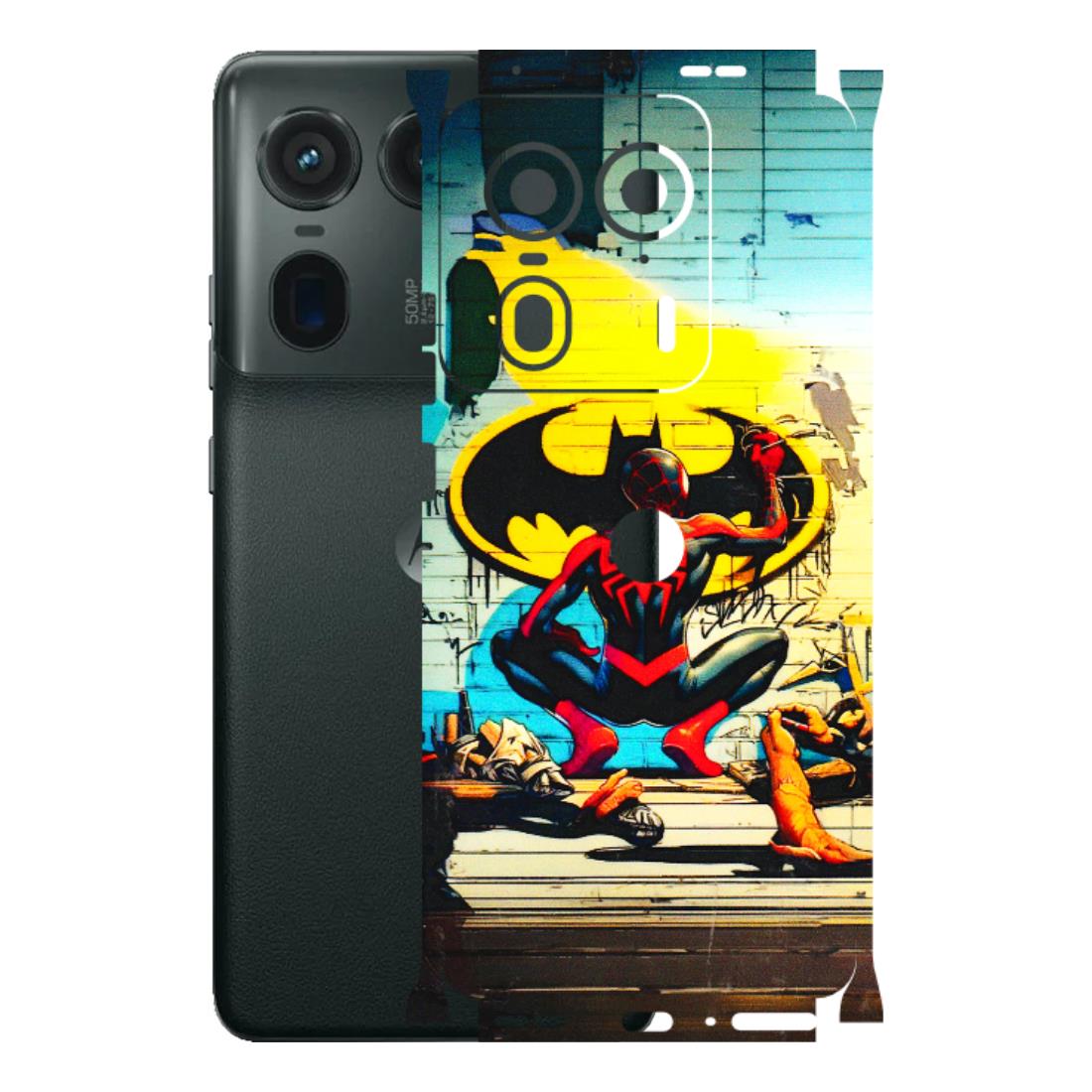 Motorola Phone Skins (All Models) - New Spiderman Bat Logo - 3D Embossed Finish (L-309) Motorola Edge 50 Ultra (5G)