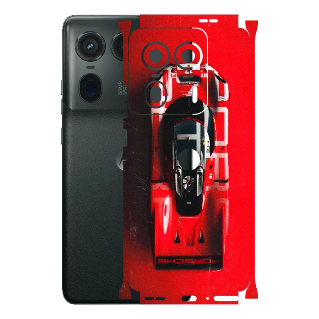Motorola Phone Skins (All Models) - Red Porsche Car Logo - 3D Embossed Finish (L-315) Motorola Edge 50 Ultra (5G)