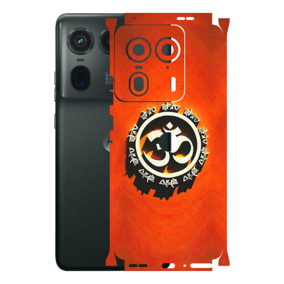 Motorola Phone Skins (All Models) - Aum Shiv Orange - 3D Embossed Finish (L-32) Motorola Edge 50 Ultra (5G)