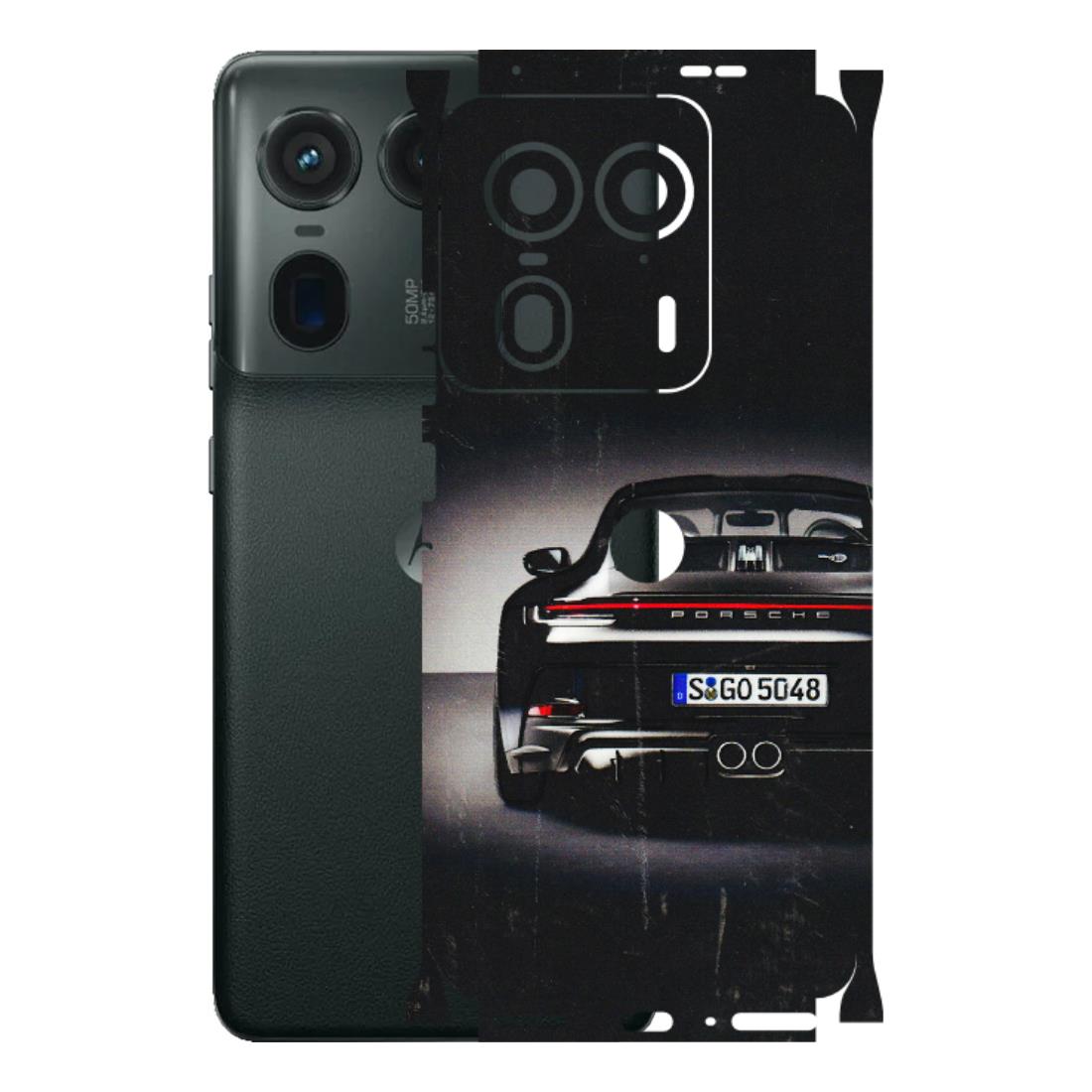 Motorola Phone Skins (All Models) - New Black Porsche GT3 - 3D Embossed Finish (L-327) Motorola Edge 50 Ultra (5G)