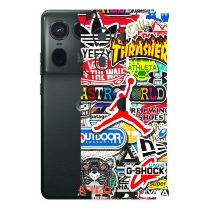Motorola Phone Skins (All Models) - Multi Brands Sticker Graffiti - 3D Embossed Finish (L-37) Motorola Edge 50 Ultra (5G)