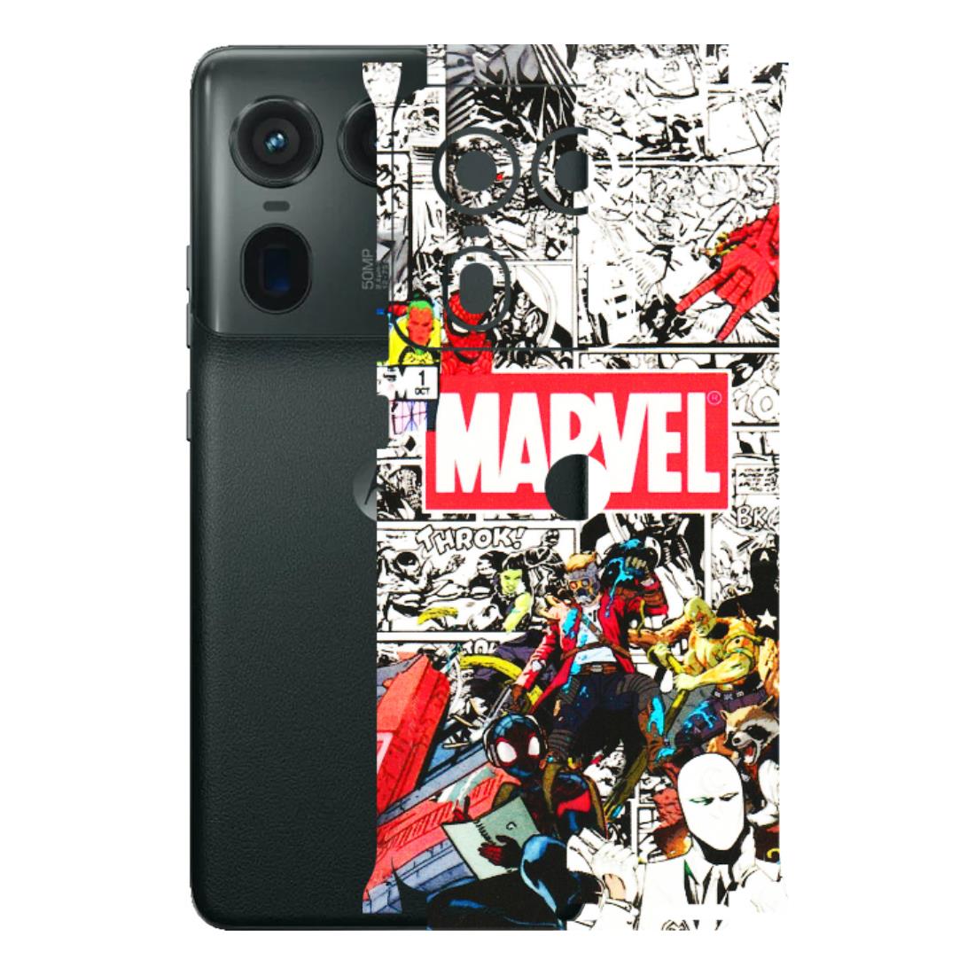 Motorola Phone Skins (All Models) - Marvel Colorful Comic - 3D Embossed Finish (L-64) Motorola Edge 50 Ultra (5G)