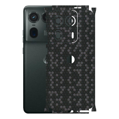 Motorola Phone Skins (All Models) - Black Grey Honeycomb Sober - 3D Embossed Finish (L-85) Motorola Edge 50 Ultra (5G)