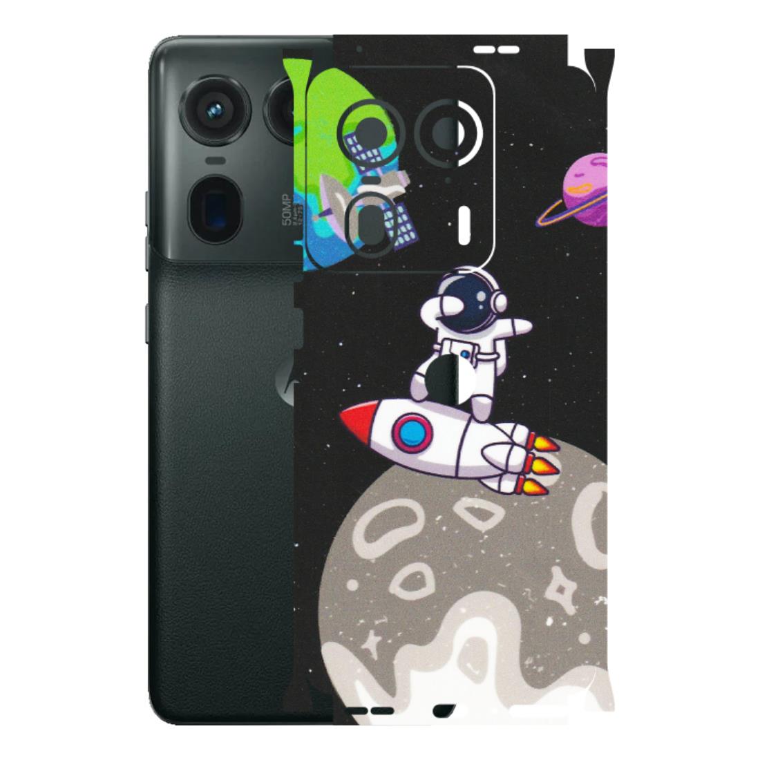 Motorola Phone Skins (All Models) - Astronaut Vibing Toon Running - Matte Finish (M-39) Motorola Edge 50 Ultra (5G)