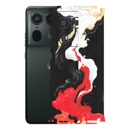 Motorola Phone Skins (All Models) - Black Red White Paint Splash Fusion - Matte Finish (M-56) Motorola Edge 50 Ultra (5G)