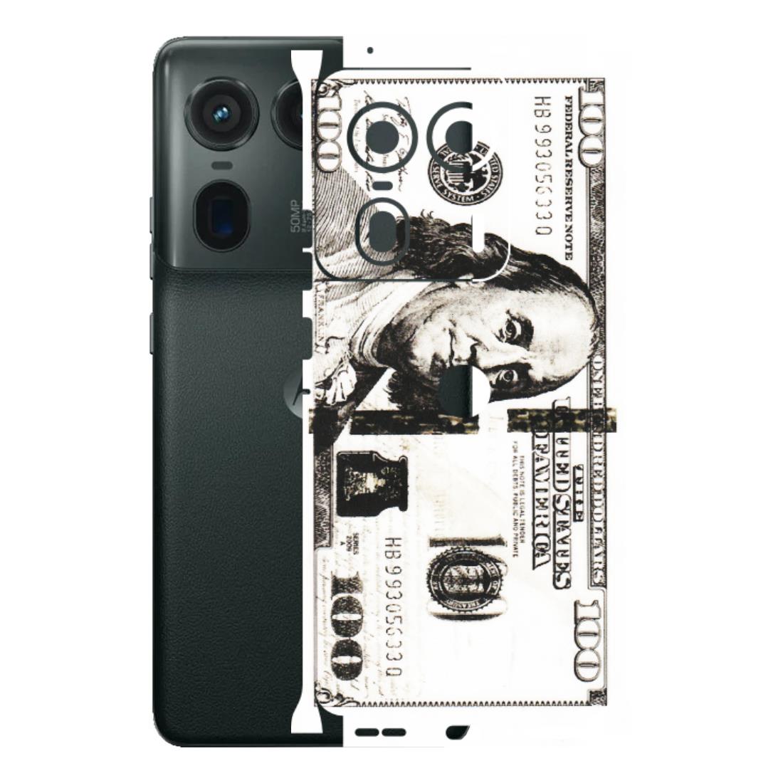 Motorola Phone Skins (All Models) - 100 Dollar Currency - Transparent Finish (T-01) Motorola Edge 50 Ultra (5G)