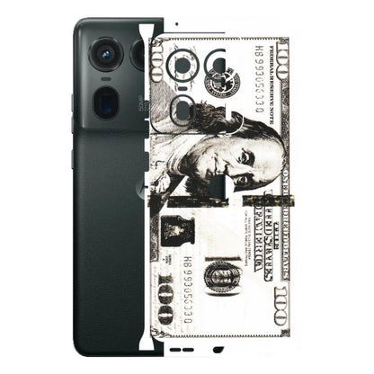Motorola Phone Skins (All Models) - 100 Dollar Currency - Transparent Finish (T-01) Motorola Edge 50 Ultra (5G)