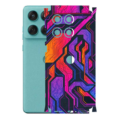Motorola Phone Skins (All Models) - Tech Circuits Futuristic - 3D Embossed Finish (L-07) Motorola Edge 60 Fusion (5G)