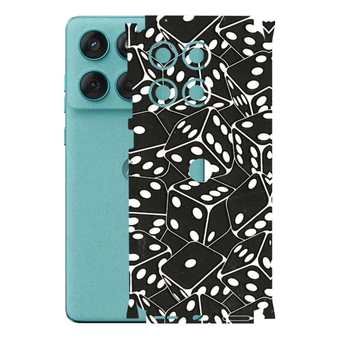 Motorola Phone Skins (All Models) - Big Black Dices - 3D Embossed Finish (L-106) Motorola Edge 60 Fusion (5G)
