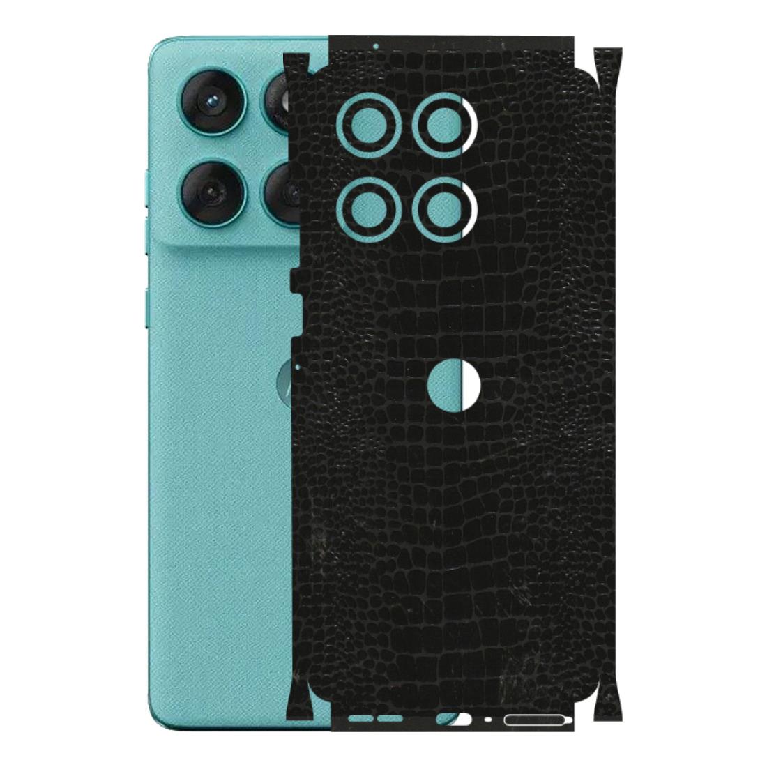 Motorola Phone Skins (All Models) - Snake Leather Black - 3D Embossed Finish (L-107) Motorola Edge 60 Fusion (5G)