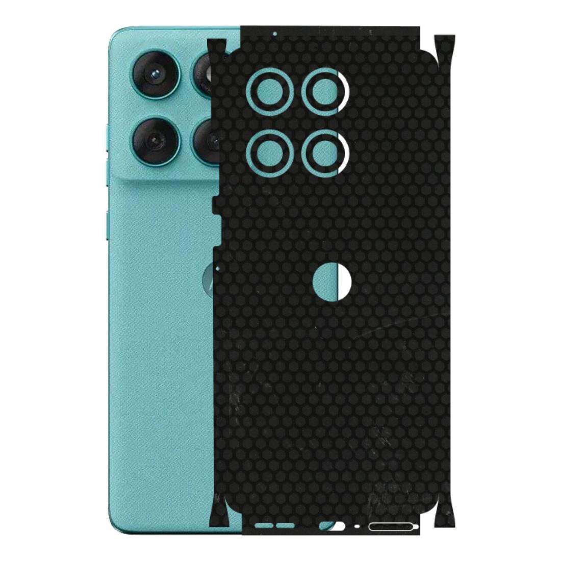 Motorola Phone Skins (All Models) - Black honeycomb - 3D Embossed Finish (L-114) Motorola Edge 60 Fusion (5G)