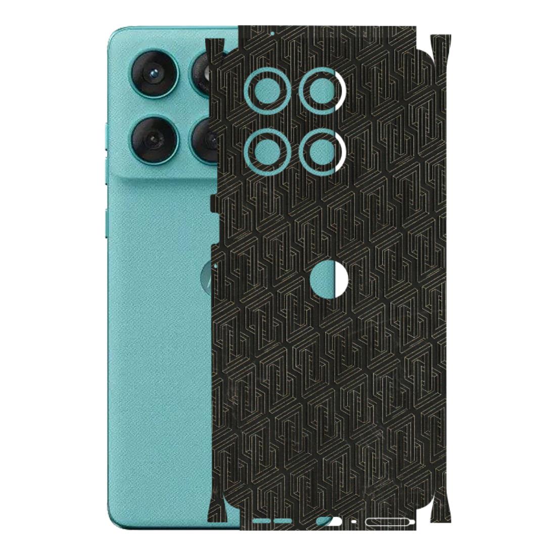 Motorola Phone Skins (All Models) - Black Abstract Pattern - 3D Embossed Finish (L-117) Motorola Edge 60 Fusion (5G)