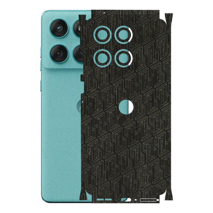 Motorola Phone Skins (All Models) - Black Abstract Pattern - 3D Embossed Finish (L-117) Motorola Edge 60 Fusion (5G)