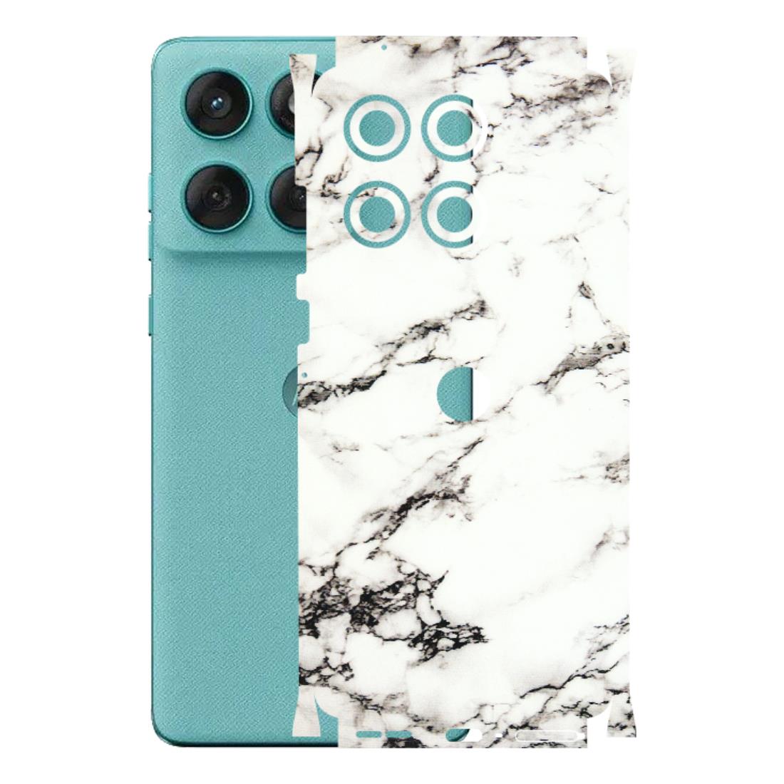 Motorola Phone Skins (All Models) - Black and White Marble Texture - 3D Embossed Finish (L-124) Motorola Edge 60 Fusion (5G)