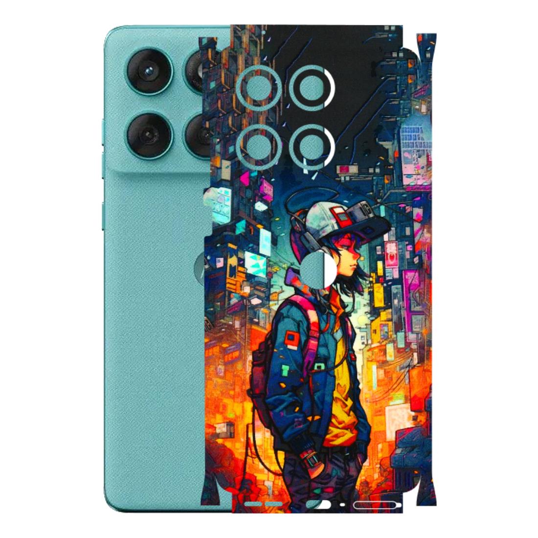Motorola Phone Skins (All Models) - Street Anime Guy - 3D Embossed Finish (L-158) Motorola Edge 60 Fusion (5G)